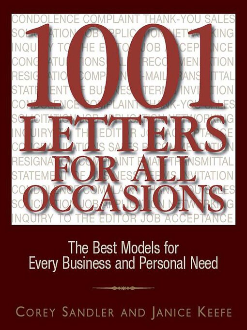 Title details for 1001 Letters For All Occasions by Corey Sandler - Available